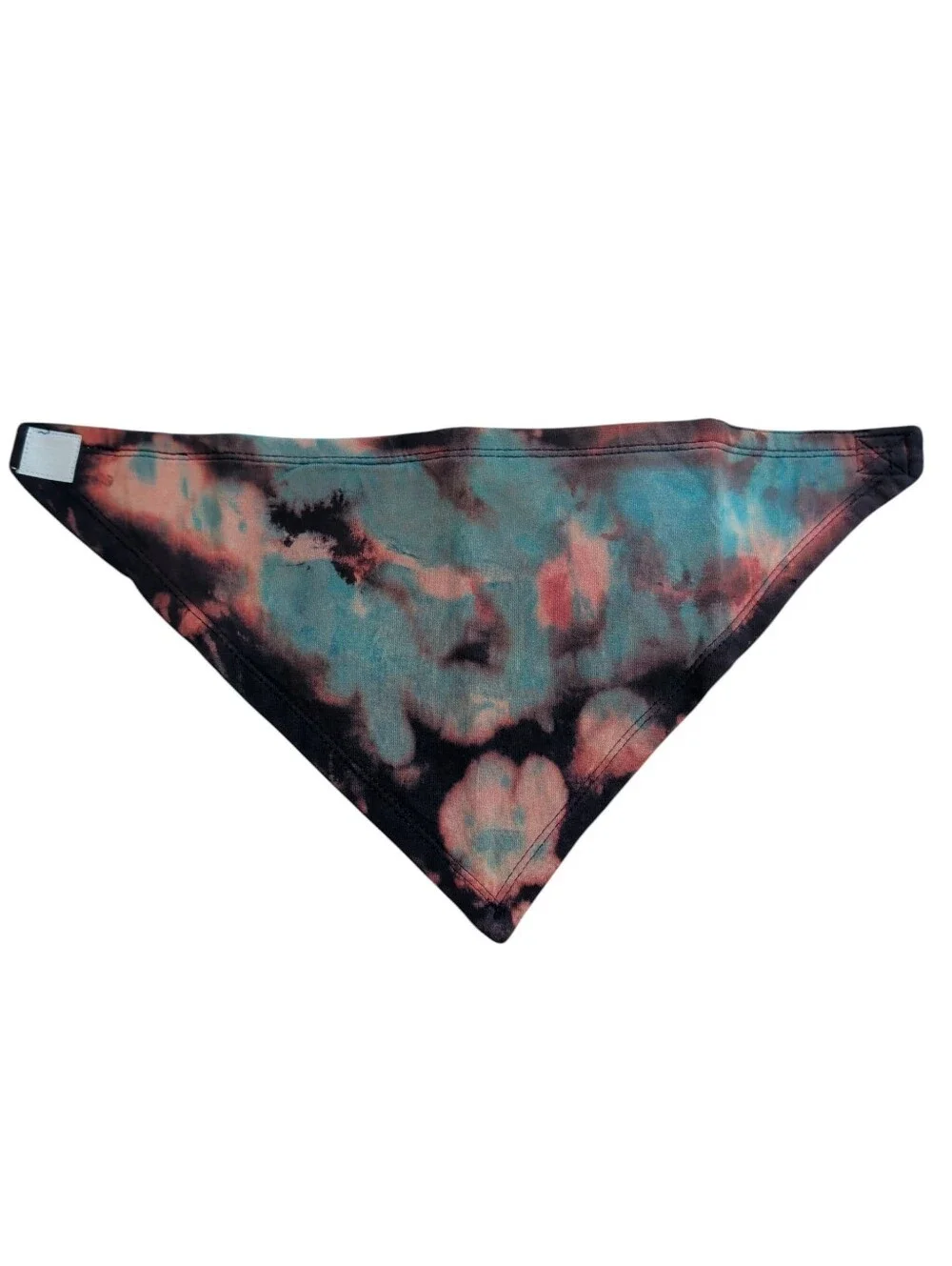 NWOT Tie-Dye Triangle Pet Bandana / Baby Bandaid Bib in Teal, Brown, And Coral
